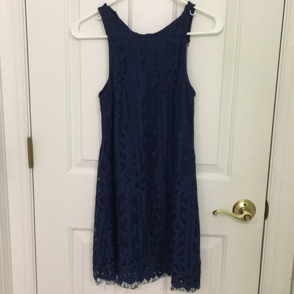 Navy short sleeve dress